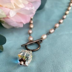 Vintage Pink Pearl Necklace